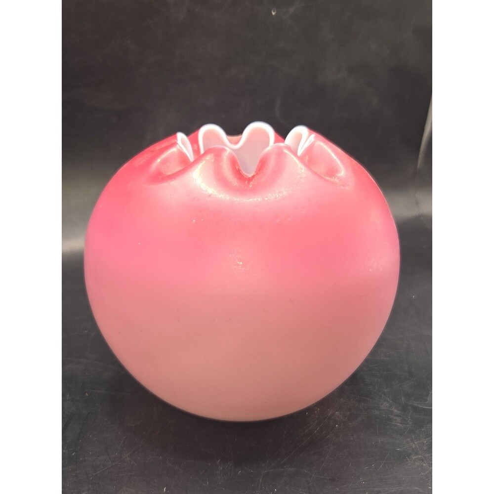 Victorian Satin Finished Mt Washington Possibly Peachblow Rose Glass Bowl Vase